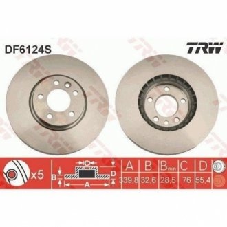 Тормозной диск TRW DF6124S (фото 1)