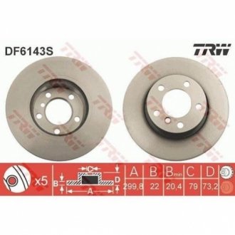 Тормозной диск TRW DF6143S (фото 1)