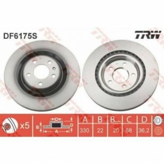 Гальмівний диск TRW DF6175S