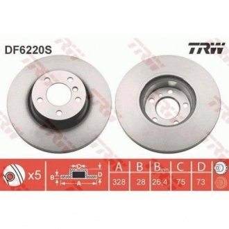 Тормозной диск TRW DF6220S (фото 1)