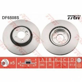 Тормозной диск TRW DF6508S (фото 1)