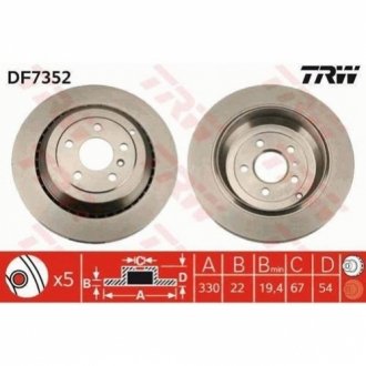 Тормозной диск TRW DF7352 (фото 1)