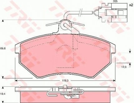 Тормозные колодки, дисковые. TRW GDB1057