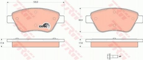 Гальмівні колодки дискові Fiat Doblo 01--> TRW GDB1579
