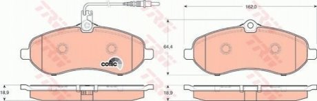 Комплект гальмівних колодок з 4 шт. дисків TRW GDB1719