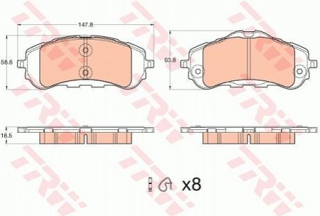 Колодки гальмові дискові передні TRW GDB2044