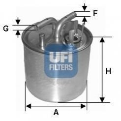 Фільтр паливний AUDI A8 3.0-4.2 TDI 03-10 (OE) (вир-во) UFI 24.002.00