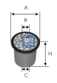 Фильтр топливный renault clio/megane 1.9d UFI 2438800 (фото 1)
