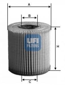 Фiльтр оливний UFI 2502600 (фото 1)