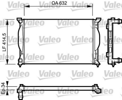 Радіатор охолодження Audi A4 1.6-2.0/1.9/2.0TDI 00-09/Seat Exeo 08-13 Valeo 732963