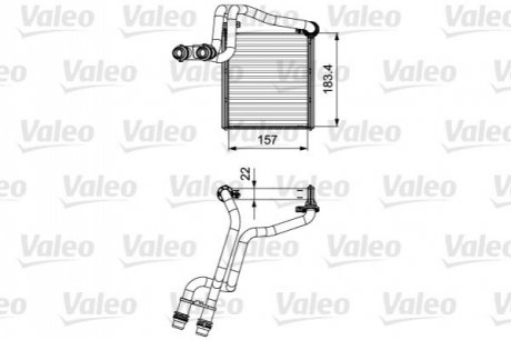 Радиатор печки VW Golf/Jetta 09- Valeo 811536