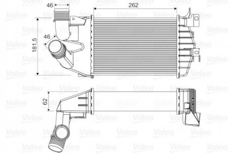 Радіатор інтеркулера Opel Astra H/Zafira 1.3-1.9D 04- Valeo 818556 (фото 1)