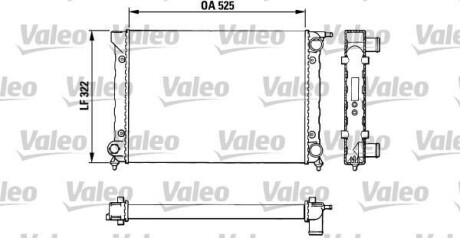 Радіатор охолодження VW Caddy/Passat 80- (322x525x34) Valeo 883727