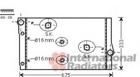 Радиатор охлаждения BMW 5 (F10)/7 (F01-F04) 10-16 B47/N47/N57 Van Wezel 06002410 (фото 1)