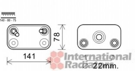 Радиатор масляный АКПП BMW X5 3.0d-4.6i 00-06 (теплообменник) M54/M57/M62/N62 Van Wezel 06003406 (фото 1)
