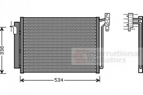 Радиатор кондиционера (с осушителем) BMW X5 (E53) 3.0-4.8i/3.0d 00-06 M54/M62 Van Wezel 06005281