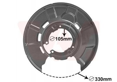 Защита тормозного диска (заднего) (L) BMW 3 (E90) 04-11 Van Wezel 0627373 (фото 1)