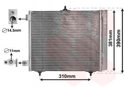 Радіатор кондиціонера (з осушувачем) Citroen C3/Peugeot 207/208 1.0-1.6/1.6HDi 02- Van Wezel 09005205