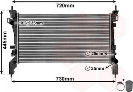 Радиатор охлаждения BIP/NEMO/FIORINO 1.3D -AC Van Wezel 17002385 (фото 1)
