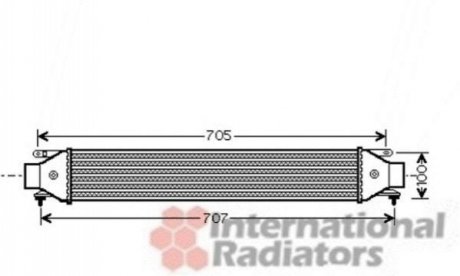 Радіатор інтеркулера Fiat Doblo 1.6/2.0D 10- Van Wezel 17004392