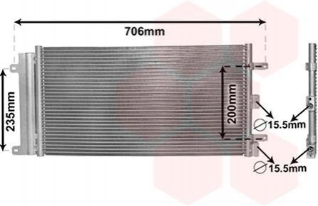 Радіатор кондиціонера Fiat Doblo 1.4-1.6 01- Van Wezel 17005342