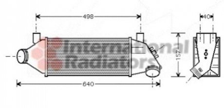 Радиатор интеркулера Ford Transit 2.0DI 00-06 Van Wezel 18004315