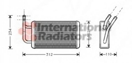 Радиатор печки Ford Transit 2.0/2.4/2.5D 94-00 Van Wezel 18006215 (фото 1)
