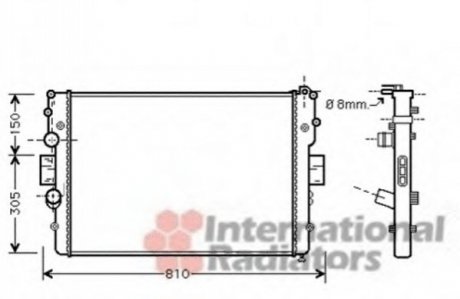 Радиатор охлаждения двигателя IVECO DAILY5 3.0TD (HPi) 05- Van Wezel 28002087