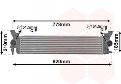 Радиатор интеркулера MB Vito (W447) 1.6CDI 14- Van Wezel 30014704 (фото 1)
