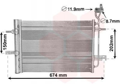 Радиатор кондиционера (с осушителем) Opel Meriva A 1.4/1.6/1.8 04-10 Van Wezel 37005620