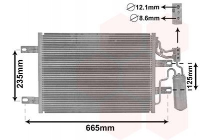 Радиатор кондиционера (с осушителем) Meriva A 1.3/1.7 CDTI 03-10 Van Wezel 37015394 (фото 1)