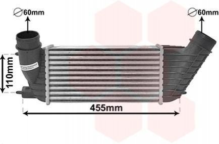 Радиатор интеркулера Citroen Jumper/Fiat Scudo/Peugeot Expert 1.6/2.0/2.2D Multijet/HDi 06- Van Wezel 40004347