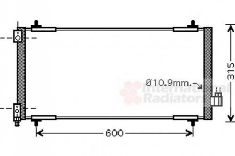 Радиатор кондиционера (с осушителем) Citroen C5 II/III/C6/Peugeot 407 1.6-3.0D 02- Van Wezel 40005301 (фото 1)