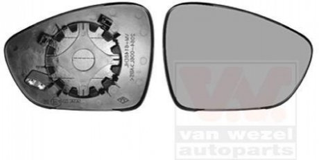 Стекло зеркала (с подогревом) Citroen DS5/Peugeot 508 10- (R) Van Wezel 4068838