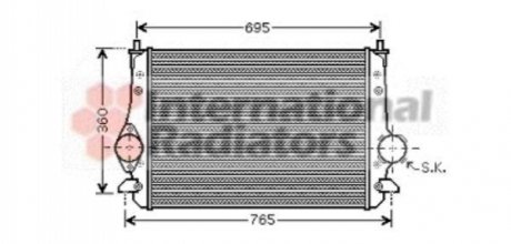Радиатор интеркулера Ford Galaxy/VW Sharan 1.9/2.0TDI 02-10 Van Wezel 58004251 (фото 1)