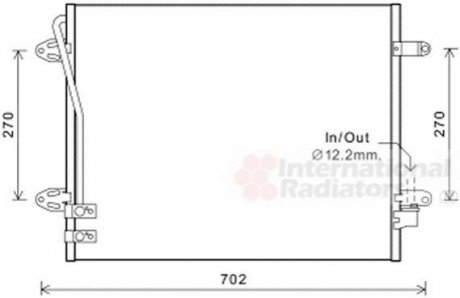 Радиатор кондиционера (с осушителем) VW Passat 1.4-3.6 05-16 Van Wezel 58005322