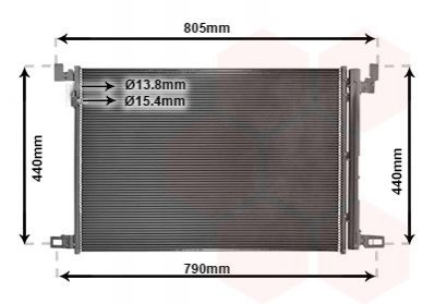 Радиатор кондиционера AUDI A 6 / S 6 (C8) (18-) 40 TDI/ Q7 15+ (выр-во) Van Wezel 58015705 (фото 1)
