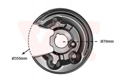 Захист диска гальмівного (заднього) (L) Audi Q3/VW Passat/Tiguan/Sharan 05- Van Wezel 5839373