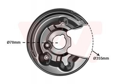 Защита тормозного диска (заднего) (R) Audi Q3/Seat Alhambra II/VW Passat 05-18 Van Wezel 5839374