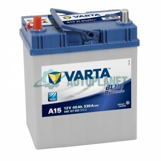 Аккумулятор 40Ah-12v BD(A15) (187х127х227),L,EN330 Азия тонк.клеммы VARTA 540127033 (фото 1)