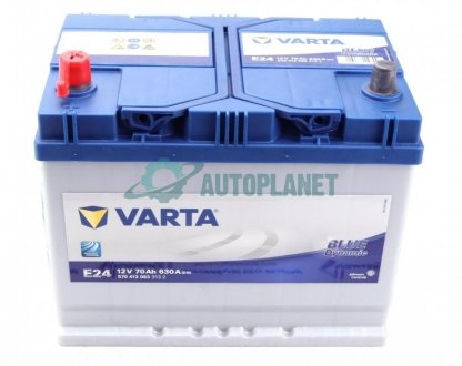 Акумуляторна батарея 70Ah/630A (261x175x220/+L/B01) Blue Dynamic E24 Азія VARTA 570413063 3132