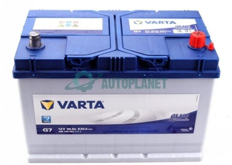 Акумуляторна батарея 95Ah/830A (306x173x225/+R/B01) Blue Dynamic G7 Азія VARTA 595404083 3132 (фото 1)