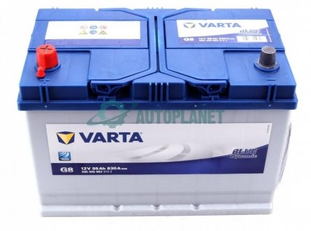 Акумуляторна батарея 95Ah/830A (306x173x225/+L/B01) Blue Dynamic G8 Азія VARTA 595405083 3132 (фото 1)