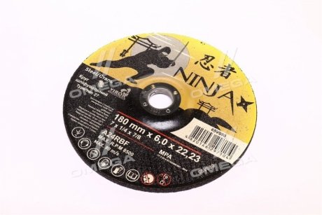 Круг шліфувальний по металу тип 27 ninja тм o=180х22.23 мм t=6 мм(VIROK) Vorel 65v080 (фото 1)