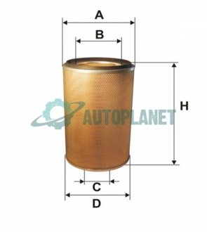 Фільтр повітряний RENAULT (TRUCK) /AM401/2 (вир-во WIX-FILTERS UA) WIX FILTERS 93347E