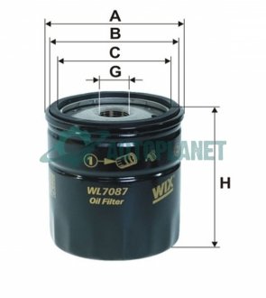 Фільтр масляний двигуна OPEL /OP541 (вир-во -FILTERS) WIX FILTERS WL7087 (фото 1)
