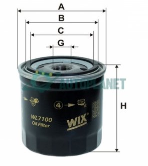 Фильтр масляный WIX FILTERS WL7100