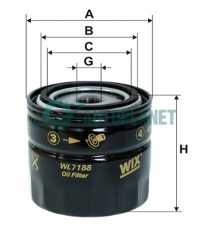 Фільтр масляний двигуна FORD MONDEO /OP628 (вир-во -FILTERS UA) WIX FILTERS WL7188 (фото 1)