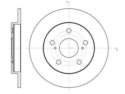 Тормозной диск задний. Auris/Corolla (08-21) WOKING D61074.00 (фото 1)