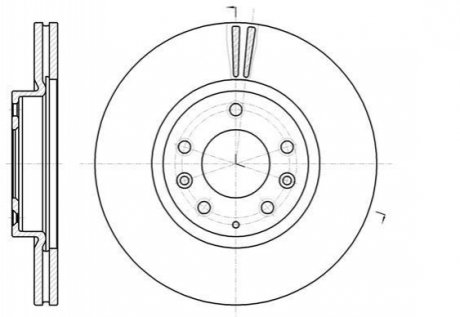 Тормозной диск перед. Mazda 6/Atenza/6 (07-21) WOKING D61235.10